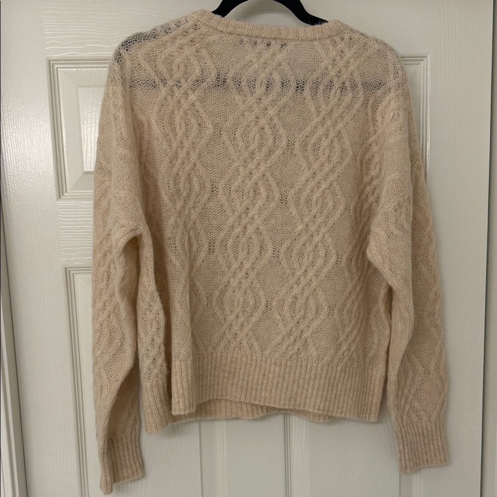 Jenni Kayne Beige Cable Knit Cardigan - Picture 4 of 5